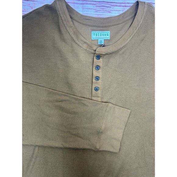 Tecovas Mens Waffle Pima Cotton Long Sleeve Henley Shirt XXL NWT - Picture 3 of 6